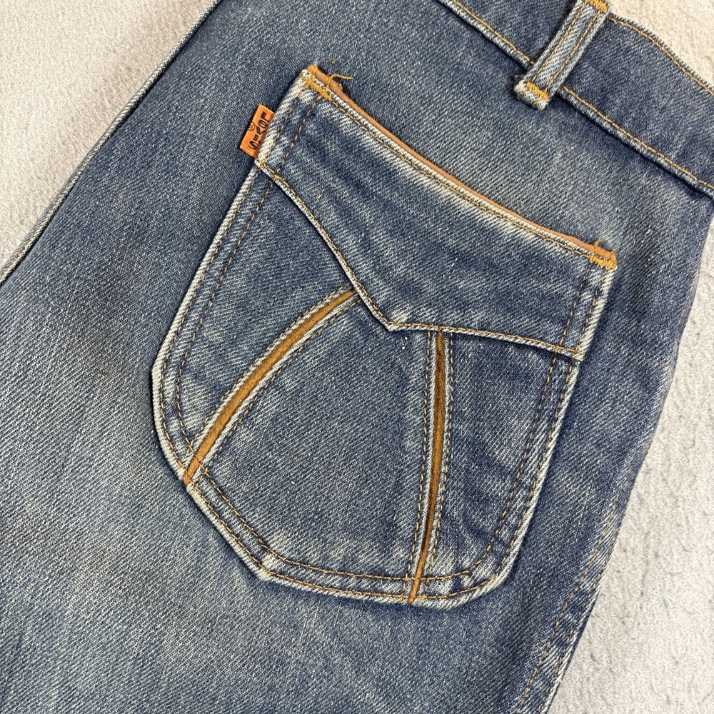 VTG 70s Levis Orange Tab Denim Jeans Women 32x30 Blue Talon 42 Fashion Pockets